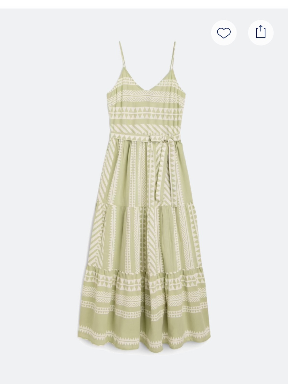 Vero Moda Sage Green Printed Tiered Maxi Dress